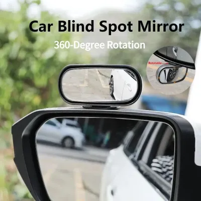 1PC Universal Car Mirror 360° Adjustable Wide Angle Side Rear Mirrors Blind Spot Snap Way for Parking Auxiliary Rear View Mirror