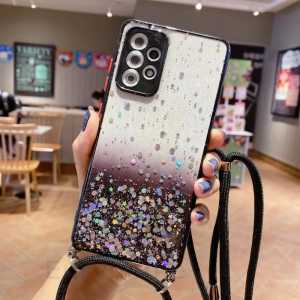 0500 VVV case slingcase aero gliter samsung A31 A11 M11 A20 A30 A51 A50 A30s A50s A20s A21s A70 A10s A71 A70 J4+ lanyard tali selempang blink bling ungu hitam tosca peach