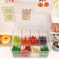 【Original+24hours delivery】Transparent Compartment Storage Box Tea Bag Container Coffee Organizer Display Rack Desktop Organize. 