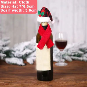 Christmas Sweater Bottle Cover Set Santa Snowman Knitted Bottle Bag Christmas Party Dinner Table Decoration