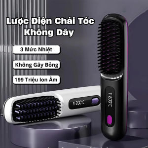 Lược Điện Chải Tóc Không Dây ion Âm Lược duỗi tóc Tạo Kiểu Tóc Với 3 Mức Nhiệt Phù Hợp Với Mọi Loại Tó