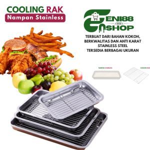 Cooling rak dan nampan peniris minyak makanan stenlis steel