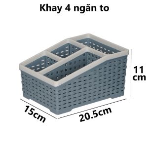Khay tiện ích chia ngăn nhựa VIỆT NHẬT - Đựng bút viết đồ dùng văn phòng để bàn - 5688+96+1337