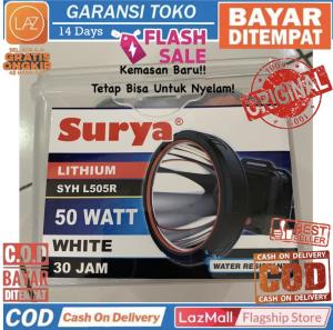 Surya Senter Kepala Nyelam Selam 50w / 55W 50 Watt 55 Watt Super LED SYH L505R atau L555R Baterai Lithium Super Terang Cahaya Putih Jarak Sorot Jauh dan Waterproof Headlamp Tahan 30 Jam Diving Snorkling Camping