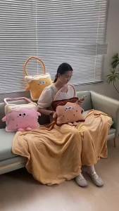 New Cartoon Handheld Blanket Office Nap Pillow Throw Blanket Sofa Seat Cushion