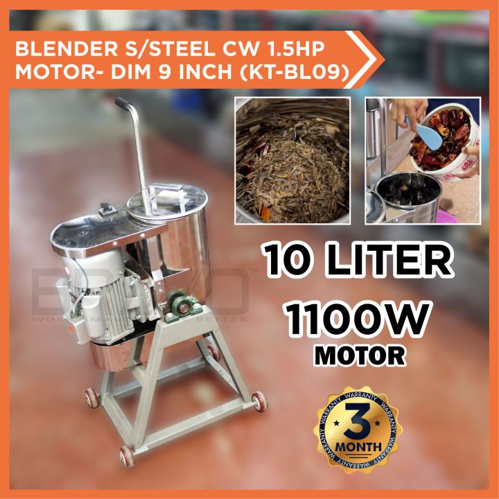 Stainless Steel Blender 1.5 HP Power Capacity 10 Liter 1100W Motor KT-BL09