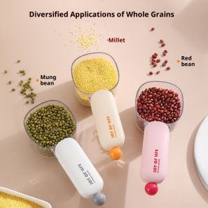 Muỗng định lượng đa chức năng với kẹp niêm phong cho gạo bột bột và ngũ cốc-Essential nhà bếp với các phép đo chính xác