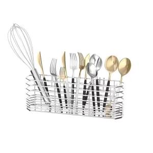 #Hot selling#304 Stainless steel cutlery hanging basket kitchen counter storage household and spoon holder draining rack dayuan