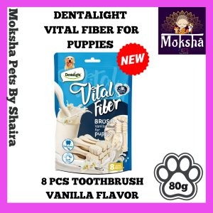 Dentalight Vital Fiber Dental Dog Treats 8pcs & 12pcs - 80g