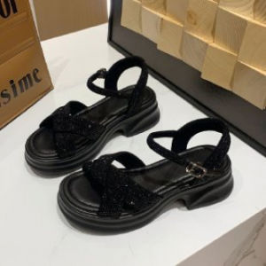 [Free Shipping] Sparkling Starry Sandals For Women New Summer Style Platform Thick-Soled Sandals Trendy Ins Style