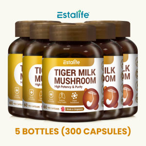 Estalife Tiger Milk Mushroom (60 Veg Caps) - Lung Support Respiratory Health Cough Relief & Immunity