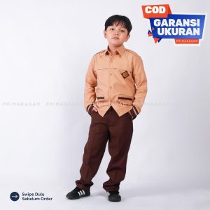 Celana pramuka sd sekolah dasar panjang coklat cokelat standar laki laki cowok putra cewek putri perempuan