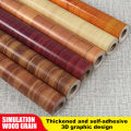 wood wallpaper sticker waterproof 10metersX45cm PVC wallpaper room design wall door Sticker PVC wooden self adhesive wall sticker home decor. 