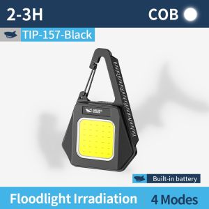 Smiling shark tip158 cob  torch light 4mode super bright keychain light Type-C rechargeable magnetic work light waterproof outdoor camping lighting