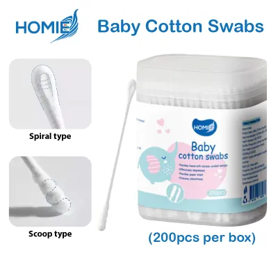 HOMIE Baby Safe Disposable Cotton Swabs/Multi-Use Double Head Tipped Applicator For Nose Ears Navel