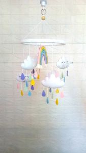 Rainbow macrame Baby Mobile / mainan box bayi / mainan gantung bayi