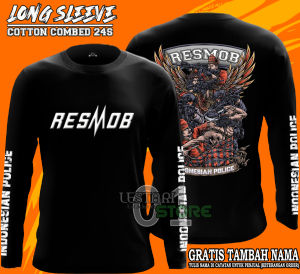 KAOS POLISI TERBARU RESMOB INDONESIAN POLICE - MENGGUNAKAN BAHAN FULL COTTON 24S TEBAL TIDAK BERBULU