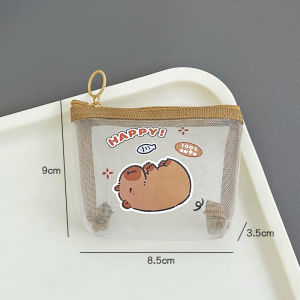 Kapibala mesh coin purse cute capybara change bag capybara portable mouth red envelope mini storage bag wallet