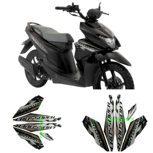 STIKER STRIPING MOTOR STICKER MOTOR LIS POLET SKYDRIVE CROSSOVER 115 2021 FULL HITAM