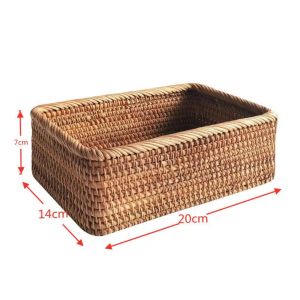 TURTLE High Quality Handwoven Rattan Basket Storage Box Cosmetic / Snack / Fruits Container