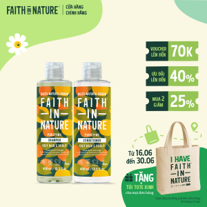 Combo Gội Xả Faith In Nature Bưởi & Cam Thanh Lọc Khỏe Mạnh 400ml/chai
