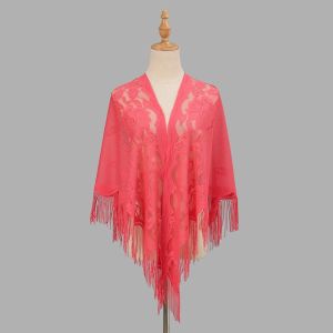 RJQFNG With Tassel Women Shawl Multicolored Hollow Evening Prom Cape Cloak Wedding Bridal Shawl Women