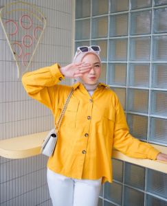 NANDO KEMEJA KANTONG DUA 2 TERBARU BAHAN KATUN LINEN PREMIUM KUALITAS IMPORT LENGAN PANJANG JILBABERS MUSLIMAH KEKINIAN 616