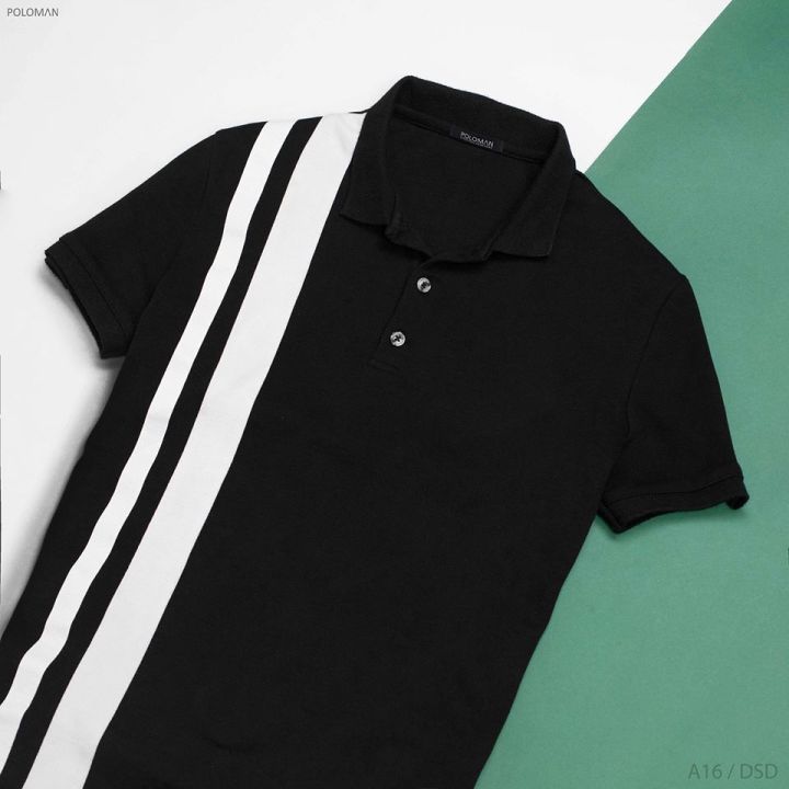 [HCM]ÁO THUN NAM CÓ CỔ PHỐI SỌC DỌC THÂN ÁO THỜI TRANG PHÁI MẠNH