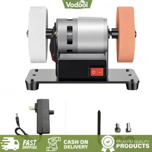 [VSC] Multifunctional Grinding Polishing Machine with 2 Wheels Electric Bench Grinder Sanding Machine 7 Adjustable Speed for Metal/Jewelry//Wood