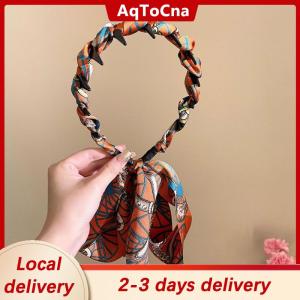 [COD] AqToCna Ship within 24 hours Ribbon Comb Headband Vintage Wave Headband With Floral Ribbon & Comb - Reversible High Crown Effect Hairband