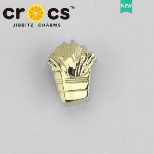 Metal shoes charm cross charm Gold Alloy Shoe Buckle Donut French Fries Pizza Cartoon Food metal Diamond Fashion Shoes Accessories