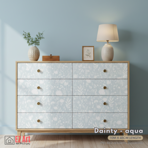 EZ Art Dainty Blue Wallpaper PVC Self Adhesive 10metersX45cm Waterproof Sticker home decor flower