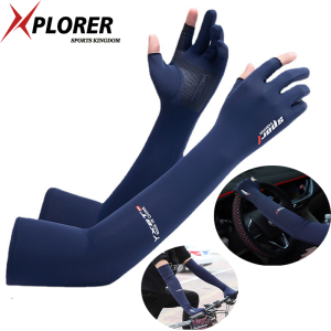 Men Women UV Protection Cool Arm Hands Cover Screen Touch Anti-skid Palm Ice Silk Gloves for Bike Motor Car Driving Cycling Motorcycle