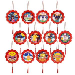 【Free Light+Pole+Tassel】 lantern 2025 中秋灯笼 Mid-Autumn Festival Decoration Items cartoon paper lantern led kids diy 中秋节装饰儿童纸灯笼手工玩具 led cny decoration lantern 2022 Creative Handmade DIY Childrens portable Projection Toys new year diy lantern