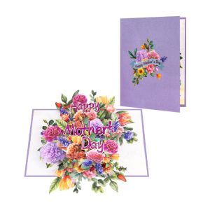 NEXASHOP Beautiful Mothers Day Cards Flowers Design Writable Card Mothers Day Blessing Card Elegant 3D Pop-Up Design Holiday Greeting Card Gift for Mom