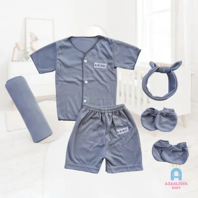 Paket Bundle Newborn Bayi Baru Lahir Perempuan Set Pendek Bedong Bando Sartaki Polos