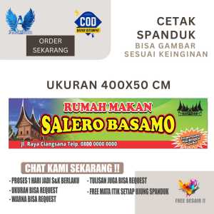 Cetak Spanduk Banner RUMAH MAKAN PADANG Ukuran 400x50 Costom Desain