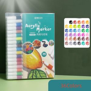 12/24/36/48/60/80 Colour Marker pen Acrylic mark Waterproof Markerpen Kids Drawing Permanent Art Marker Maker Pen 丙烯马克笔
