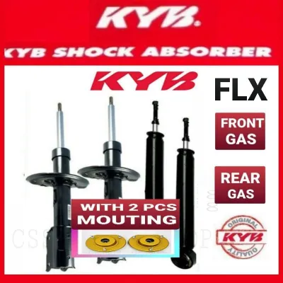 KYB PROTON SAGA FLX ABSORBER FRONT AND REAR 1SET=4PCS WITH 2PCS GOLD MOUNTING KYB ORIGINAL SUSPENSION