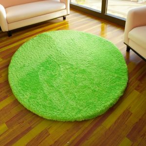 Karpet Bulu rasfur bulat empuk isi polyfoam ukuran diameter 120cm tebal 25cm  aesthetic mewah LP