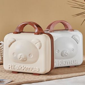XENMART 14นิ้วค่ะ กระเป๋าสำหรับเดินทาง ลายหมีริลัคคุมะ พร้อมล็อครหัสผ่าน กล่องเครื่องสำอางกล่อง ง่ายๆ จุได้มาก กระเป๋าเดินทางสำหรับเดินทาง