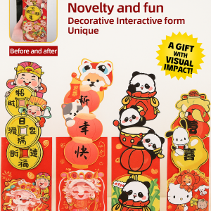 Red Envelope Case Joyfulness Novelty and Fun Red Envelope Paper Unique Traditional Floral Pattern