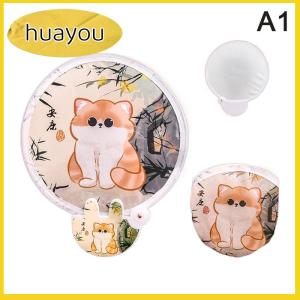 huayou Phim Hoạt Hình Di Động Gấp Fan Hâm Mộ Kawaii Sáng Tạo Có Thể Gập Lại Fan Hâm Mộ Mùa Hè Mát Mẻ Tay Bay Đĩa Túi Vải Fan Quà Tặng Cho Trẻ Em