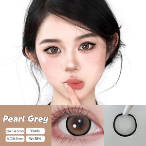 contact lenses - Kính áp tròng (COD) (0.00-8.00) lens nâu 14.2-14.5mm lens xám nước ngâm lens  tây không viền màu xám giãn vừa ( Lens sử dụng 12 tháng) độ tặng kèm khay
