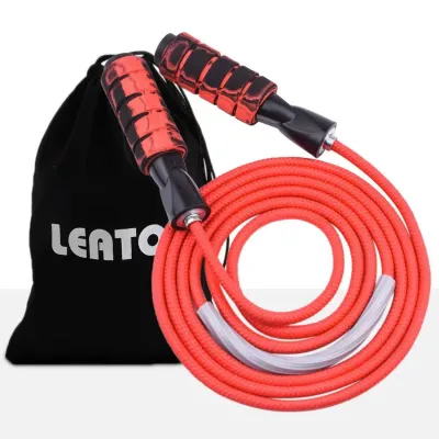 Professional Cotton Jump Rope Gym High Speed Skip Rope Adjustable Length with Carry Pouch