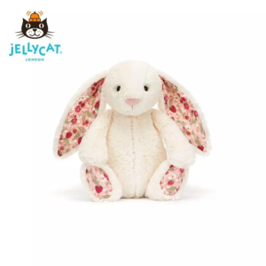 Jellycat ตุ๊กตากระต่ายลายดอกไม้ใหม่สำหรับเทศกาลอีสเตอร์ ตุ๊กตากระต่ายผ้านุ่มนิ่ม ของเล่นนุ่มๆ เพื่อความสบายใจ
