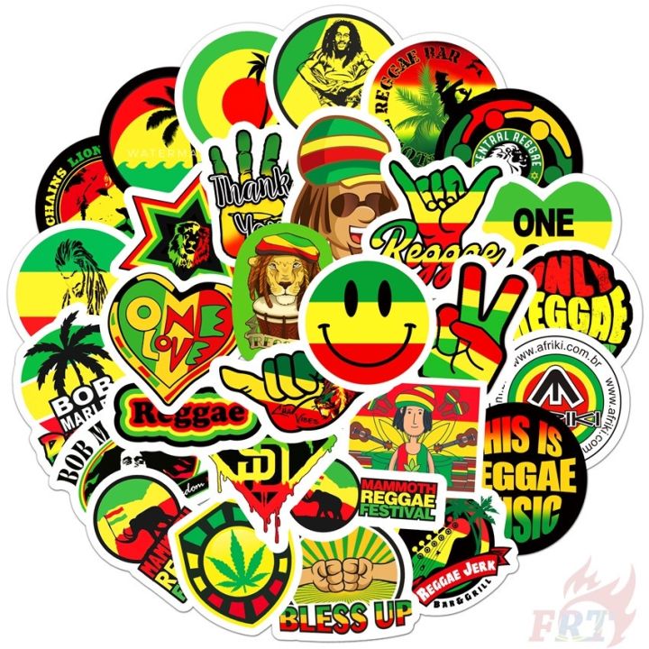 ๑ 50pcs Set Reggae Bob Marley Colorful Graffiti Stickers One Love Peace Concert Diy Fashion