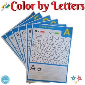 COLOR BY LETTERS (A to Z) Activity Workbook Worksheet Homeschool Learning Materials | RABAH UP STORE