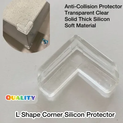 Transparent Quality Flexible Soft And Thickness 4.5mm L-Corner Silicon Protector With Adhesive Double Side Tape Attached Installed At corner Table Marble Table Top Various Kind Of Edge & Corner guards Furniture For Children Protection