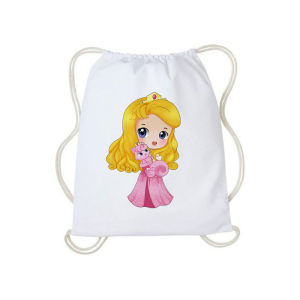Tas Serut Tote Bag Princess Disney Lucu String Bag Kanvas Wanita Goodie bag Ulang Tahun Anak Cewek